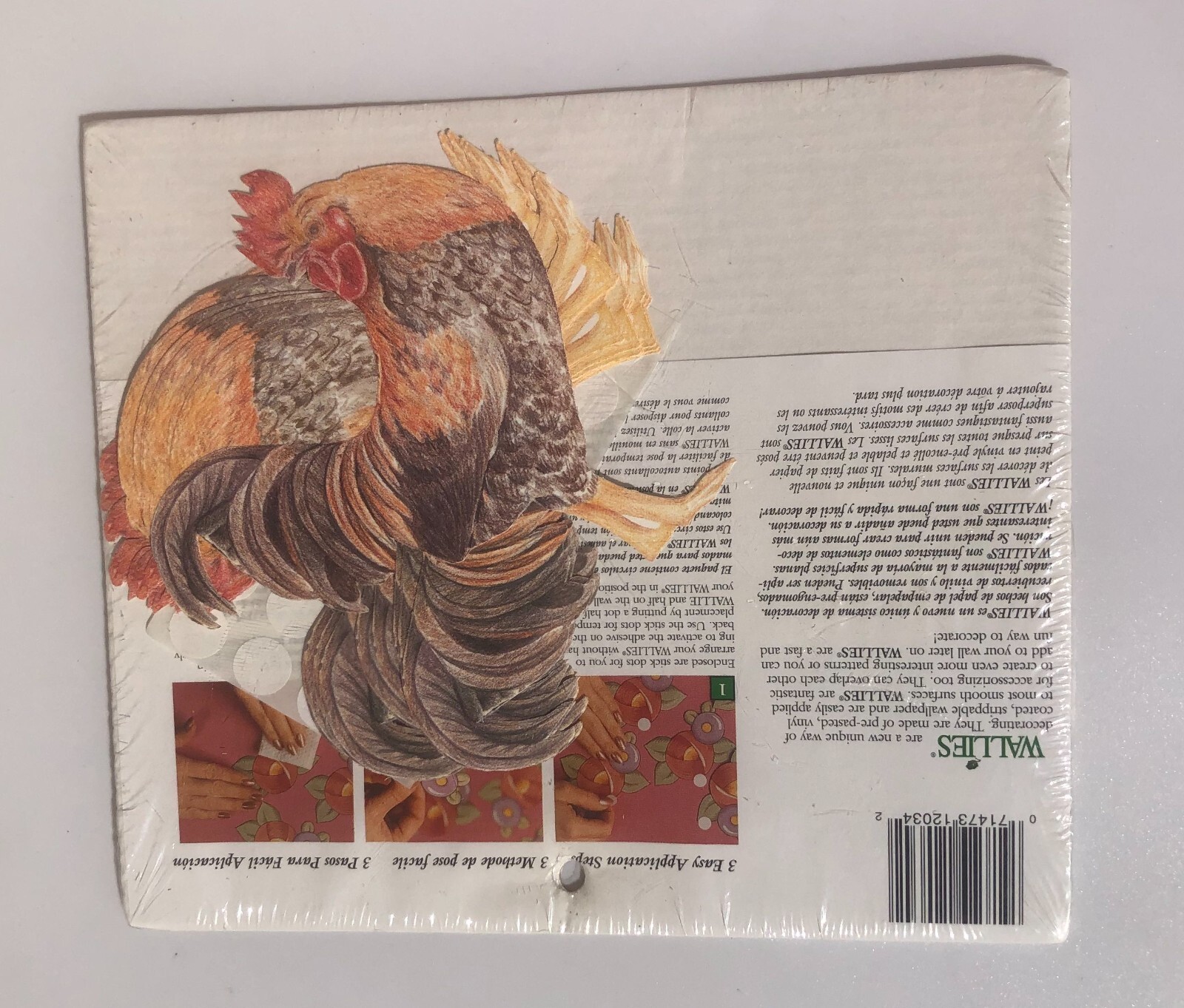 Wallies Wallpaper Cutouts 25 Roaster Wallies Pre-Pasted Washable Sealed