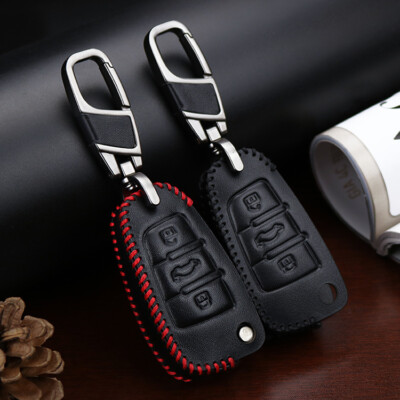 Leather Car Key Case For Audi A3 A4 A5 A6 S5 B9 A4L 4m TT TTS Q3 Q5 B6 B7 B8 C6