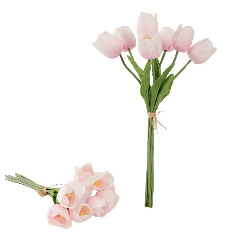 郁金香白色塑料花卉装饰