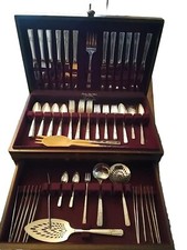 GRENOBLE 1938 Antique Silverplate 92 Pc Svce for 12 w Extras Prestige Oneida wow