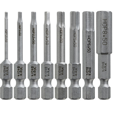 WERA 840/4 Z HOP Sechskant Biteinsatz HEX 1,5 2 2,5 3 4 5 6 8 mm Bit L50mm E6.3