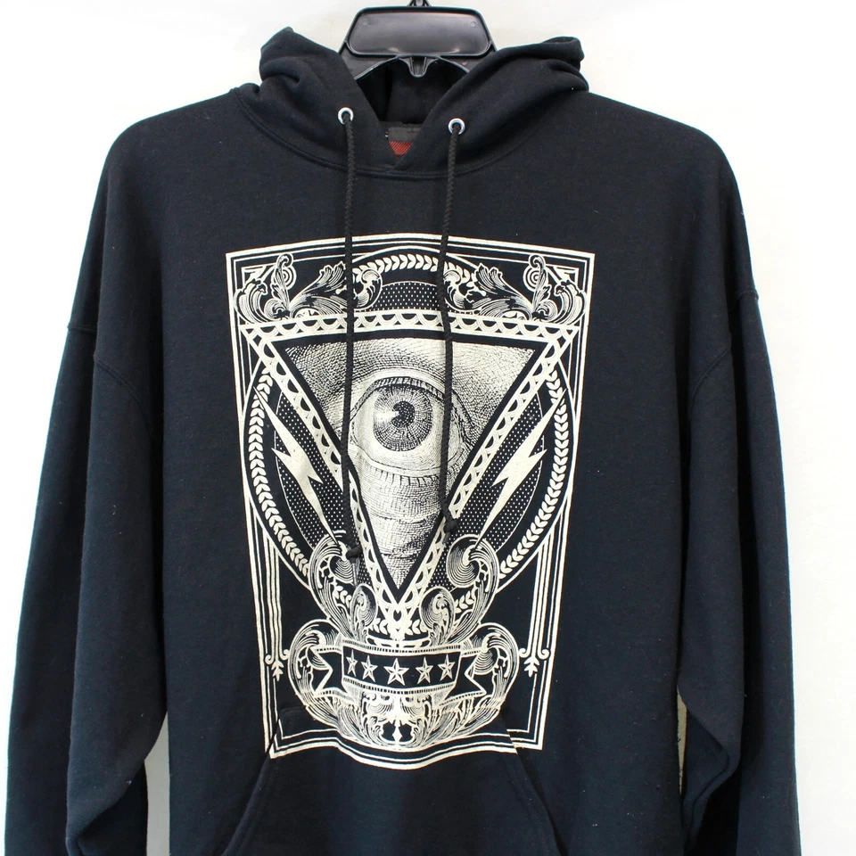 Hawk Unisex Negro Ojo Triángulo Sudadera con Capucha Mezcla de Algodón XXL Foto 3 de 4