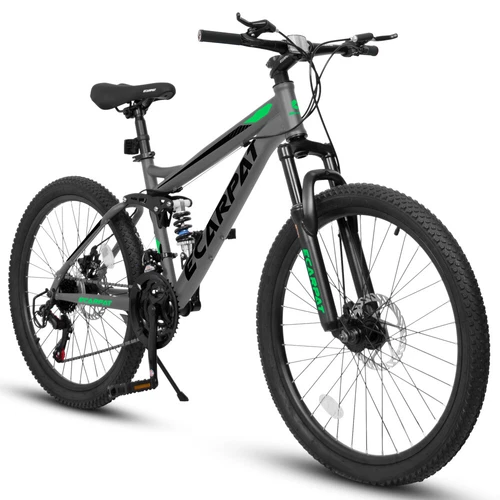 Mountain Bike Full Suspension 21-Speeds Men Women Sport Bicycles 24/26/27.5 Inch - Picture 17 of 38