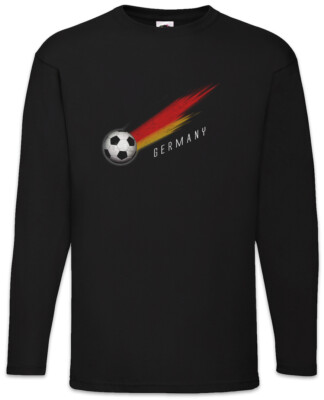 Germany Football Comet I Herren Langarm T-Shirt german Soccer Flag World