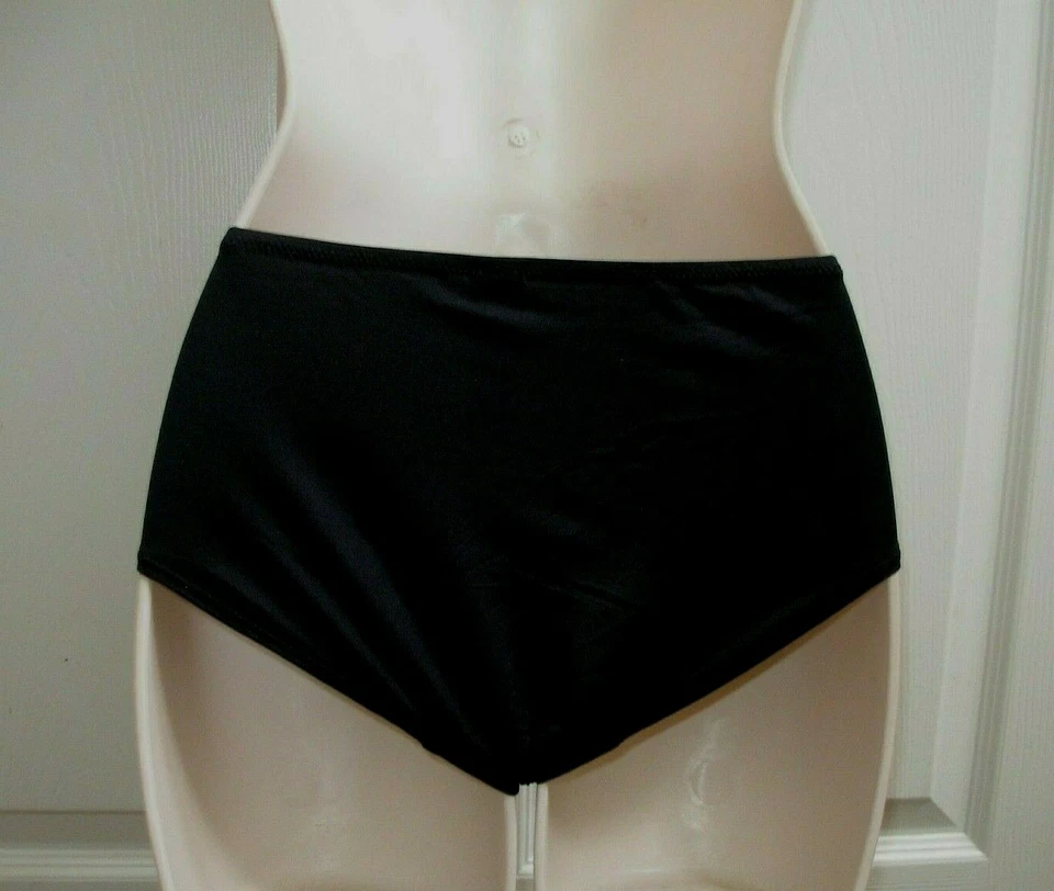 Bragas negras medianas estilo bikini tela texturizada elástica Marie Meili para mujer Foto 3 de 4