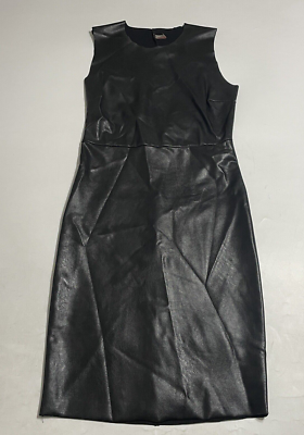 commando Womens Dress faux leather dress Black Sleeveless Lined Sz M | eBay