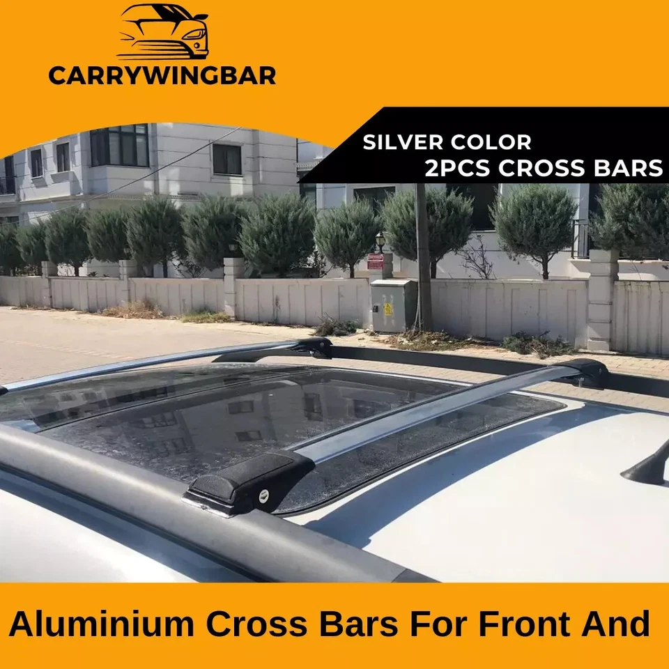 Barras transversales de techo color plata 2 piezas para VW Passat B5 Wagon 1997-2005 Foto 3 de 4