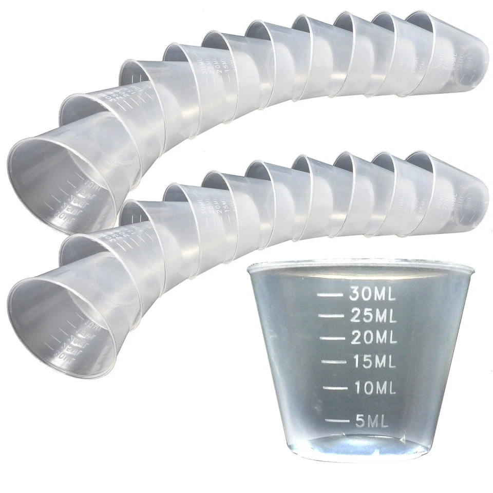 MEDISURE Medicine Medication Plastic Measure Guided Measuring Cup Container Pot 30ml