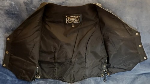 Genuine Fringed Black Leather Motorcycles Medium ,Women's FIRST - Picture 8 of 10