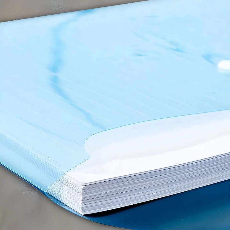 Popper Wallets Transparent Clear Plastic Paper Wallets with Snap Button