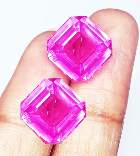 Par de gemas de zafiro rosa natural 8-10 quilates sueltas certificadas piedras preciosas WP13 - Imagen 11 de 12