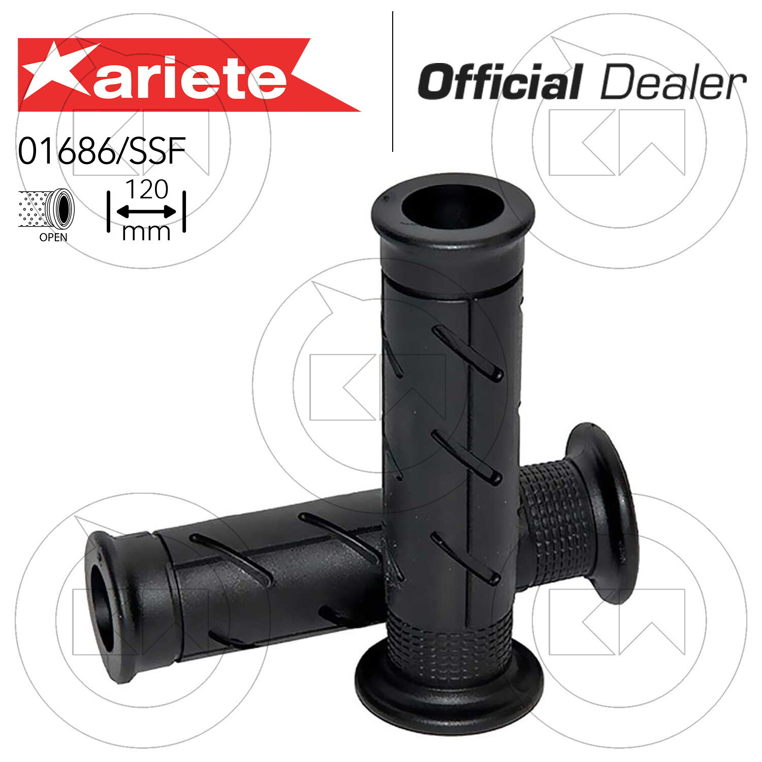 COPPIA MANOPOLE FORATE 120mm NERE ARIETE SUPER SOFT GRIPS HONDA NC 700/750 X/S