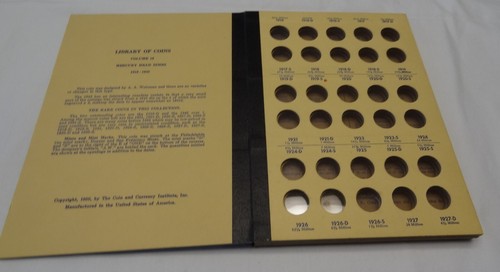 USED LIBRARY OF COINS VOL.10 ALBUM MERCURY DIMES 1916-1945 3 PAGES NO COINS - Picture 2 of 7