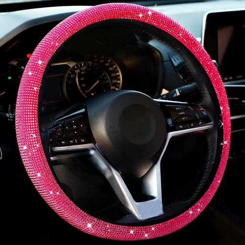 1PC Crystal Diamond Steering Wheel Cover Bling Glitter Interior Car Protector - Picture 5 of 16