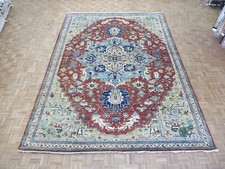 9'10 x 13'8 Hand Knotted Rust Red Antiqued Serapi Fine Oriental Rug G8120