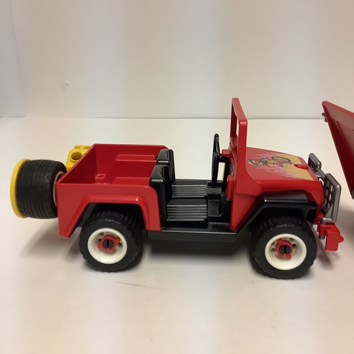 Set Playmobil Vintage 3754 City Racer 1993 - Pilote Motard, Jeep, Motos Rallye, Occasion