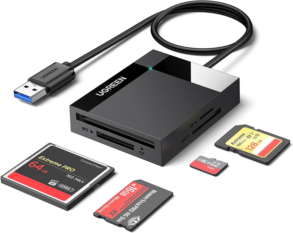 USB 3.0 Flash Memory Multi-Card Reader / Writer with USB-C - SD, microSD,  CompactFlash