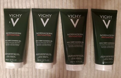 4 Vichy Normaderm Phytoaction Daily Deep Cleansing Gel lot 6.7oz /200 ml ea NEW