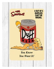 THE SIMPSONS DUFF BEER CUSTOM 8"X12" METAL WALL SIGN MAN CAVE OFFICE HOME