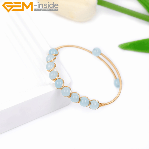 Gold Filled Chakras Quartz Jade Stone Jewelry Handmade Adjustable Bracelet Gift - Picture 48 of 133