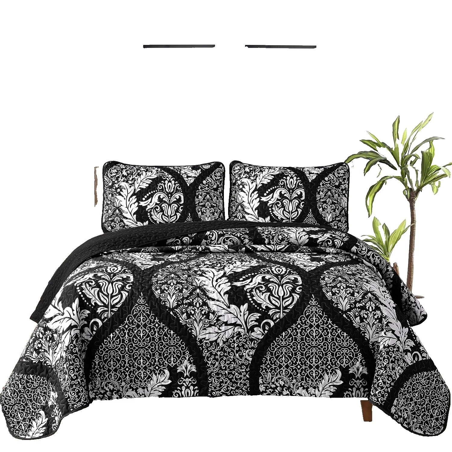 Edredones negro de microfibra, colchas y cobertores para cunas