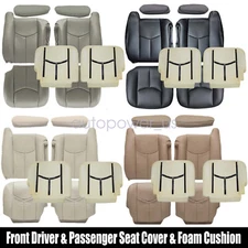 For 2003-2006 GMC Sierra Front Bottom & Top & Armrest Seat Cover & Foam Cushion