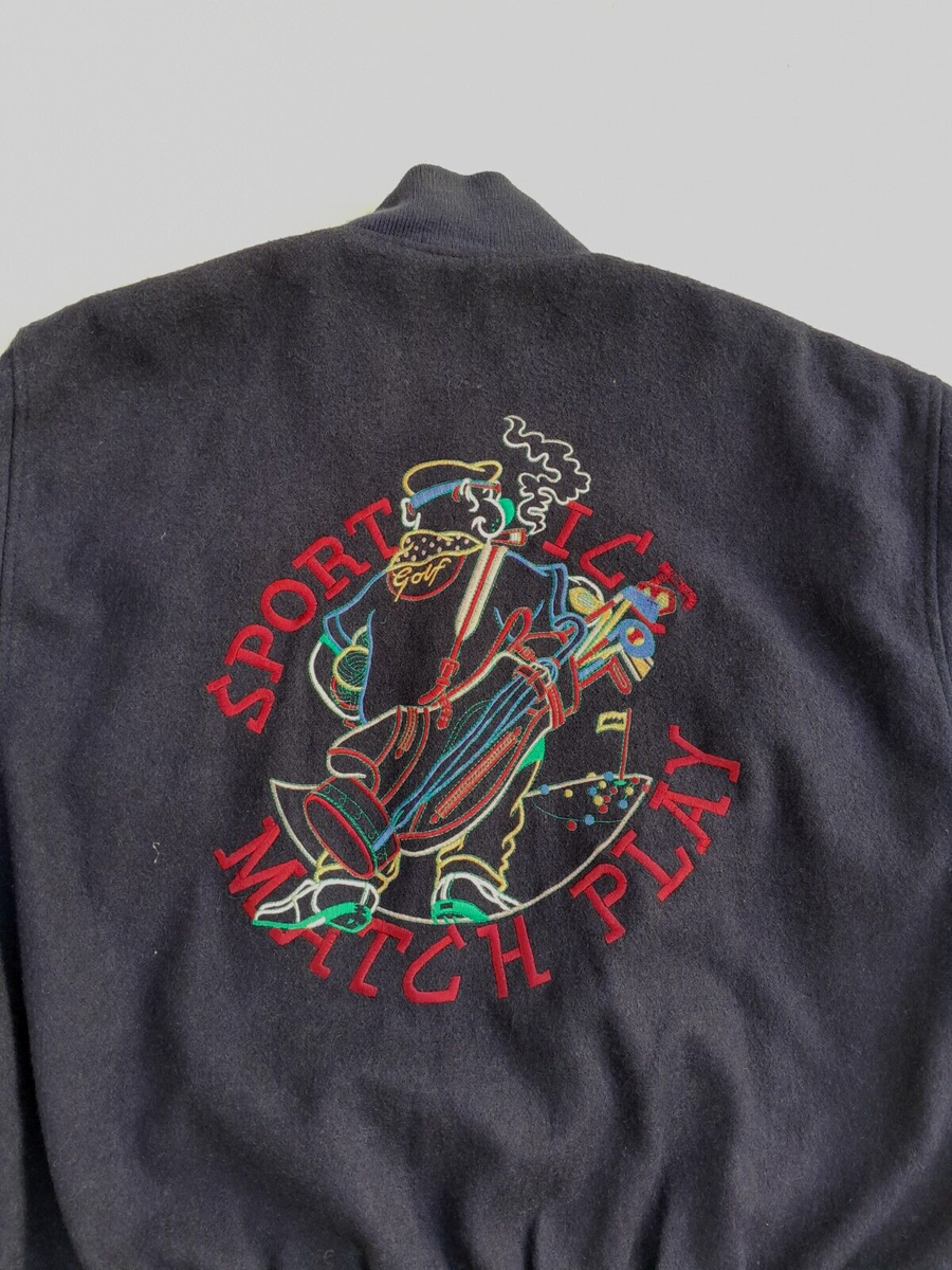Vintage Milton 1291 Varsity Jacket Men's Medium Black Embroidered