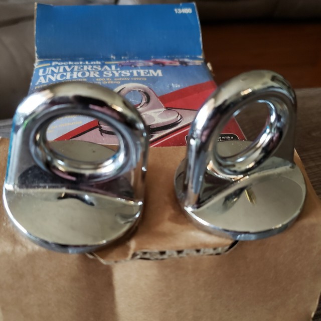 2 Universal Chrome Pocket Anchor Truck Bed Removable Tie Downs Flush