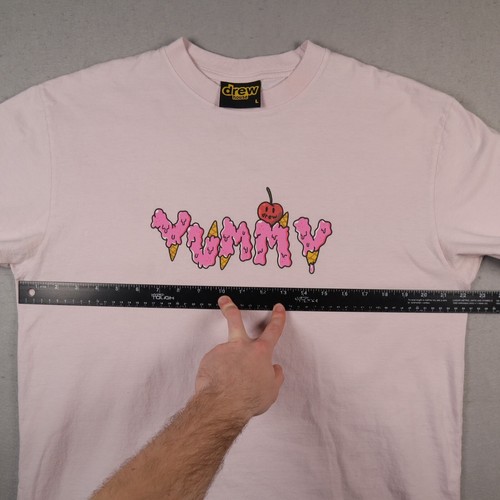 Drew House Yummy camicia uomo maglietta grande rosa Justin Bieber merch manica corta - Foto 6 di 15