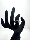 Vintage Sterling Silver Black Onyx Sideways Oval Ring Size 5.5