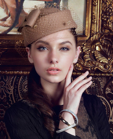 6581 Lady Womens Dress Fascinator Wool Felt Pillbox Hat Party Wedding Bow Womens Dress Fascinator Wool Felt Pillbox Hat Party Wedding  main image 2