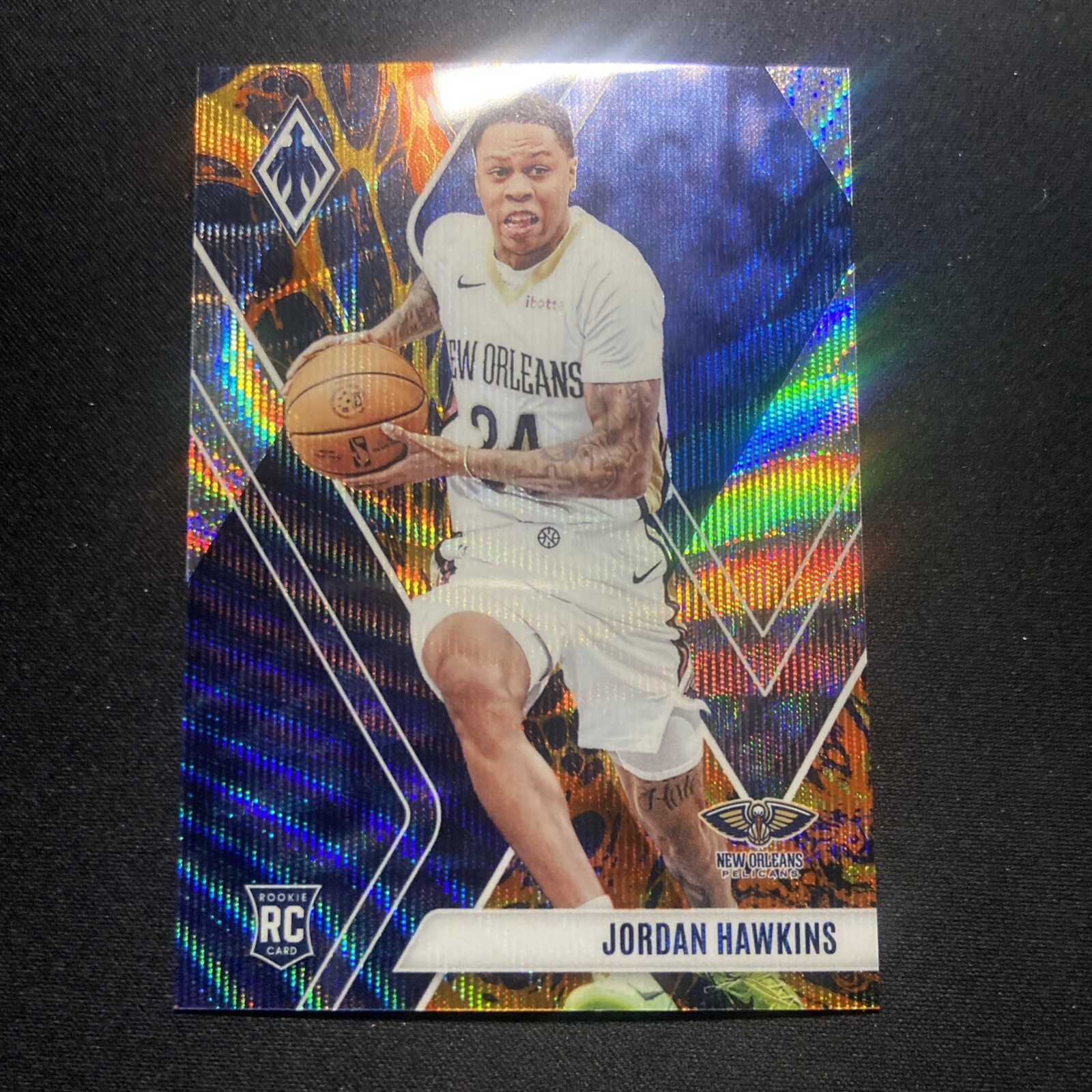 Jordan Hawkins Rookie Lava Prizm /75 2023-24 Panini Phoenix #254 Pelicans RC SP