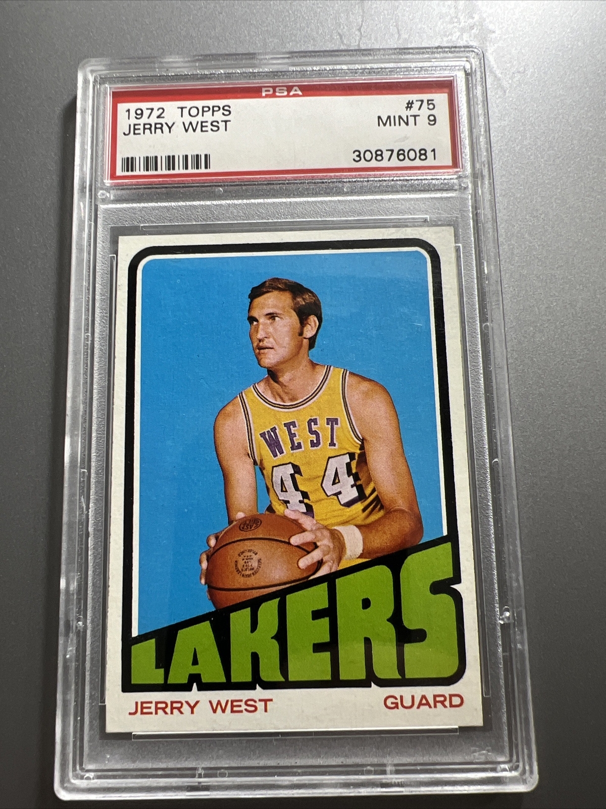 1972 Topps Jerry West #75 PSA 9 Mint Los Angeles Lakers