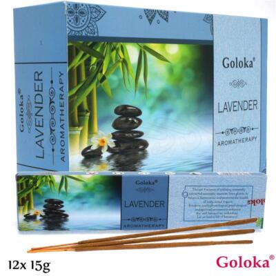 LAVENDER von Goloka Aromatherapy 12x 15g RäucherSTÄBCHEN BIG PACK Aroma