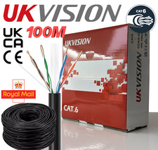 100M CAT6 UTP Outdoor Networking Data Ethernet Cable Solid Core CCA Box Black