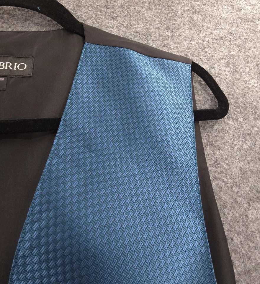 Larr Brio Suit Vest Mens Medium Button Up Sleeveless Adjustable V-Neck Blue - Image 2 of 4