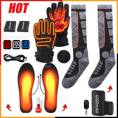 Elektrische Handschuhe Akku Beheizte Socken Fußwärmer USB Beheizbare Socken DHL - Afbeelding 1 van 34