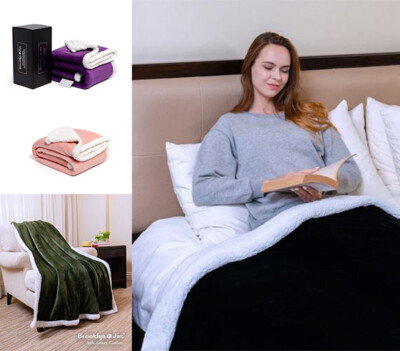 Sherpa Fleece Überwurf Decke Wende Super Weich Luxuriös Plüschdecke Überwurf