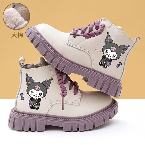 Cartoon Kuromi Autume/Winter Cotton Boots Lesther Waterproof Girls Shoes - Picture 6 of 19