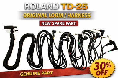 ROLAND TD-25 ELEKTRONISCHES SCHLAGZEUG - NEUES ERSATZTEIL - KABELBAUM / LOOM