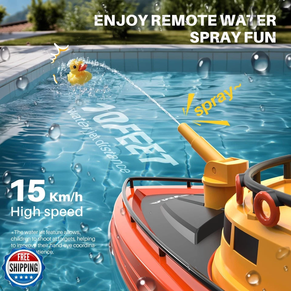 SYMA Remote Control Boat, Big RC Boat Firefighter for Kids 8-12 with 40 Mins - Image 2 of 4