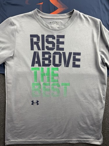 Under Armour UA Set Of Two T Shirts Boys Size YLG Short Sleeve Wicking Stretch - Picture 2 of 24