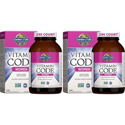 Women Multivitamin Whole Food Capsules with Probiotics Iron Folate 240 Pack