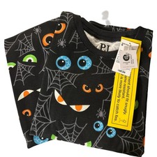 PJ Place Kids Halloween Pajamas Size 6 Black Spooky Eyes Long Sleeve Set