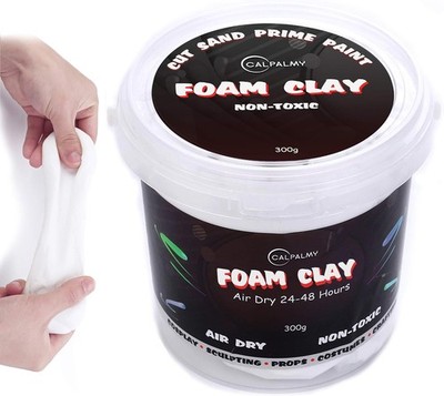 CALPALMY Moldable Cosplay Foam Clay - High Density Air Dry Crafting Material Whi