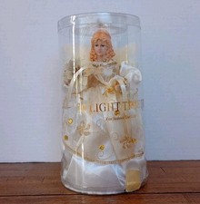 Kurt Adler 10-Light 9-Inch Ivory and Gold Angel Treetop In Box 