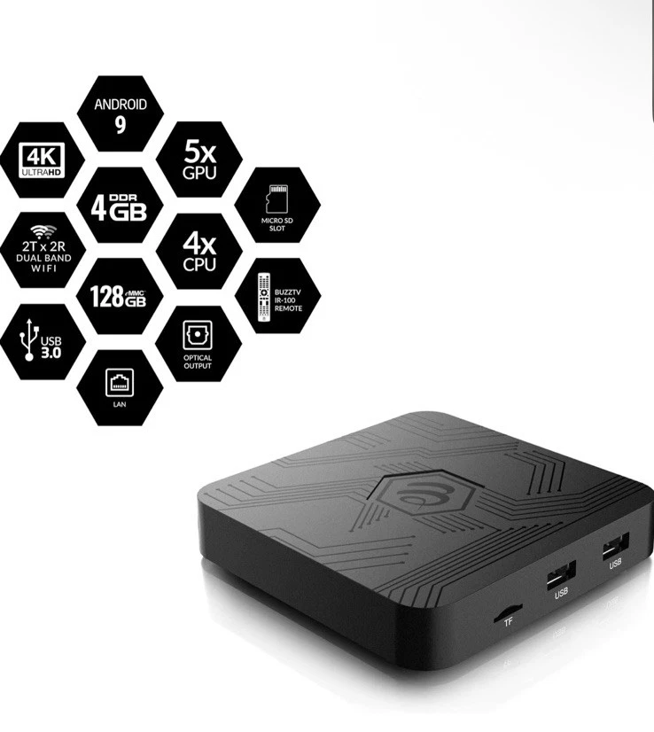 BuzzTV Essentials E2 MAX - Android 9.0 - Amlogic S905X3-4GB DDR4-128GB eMMC - Immagine 2 di 3