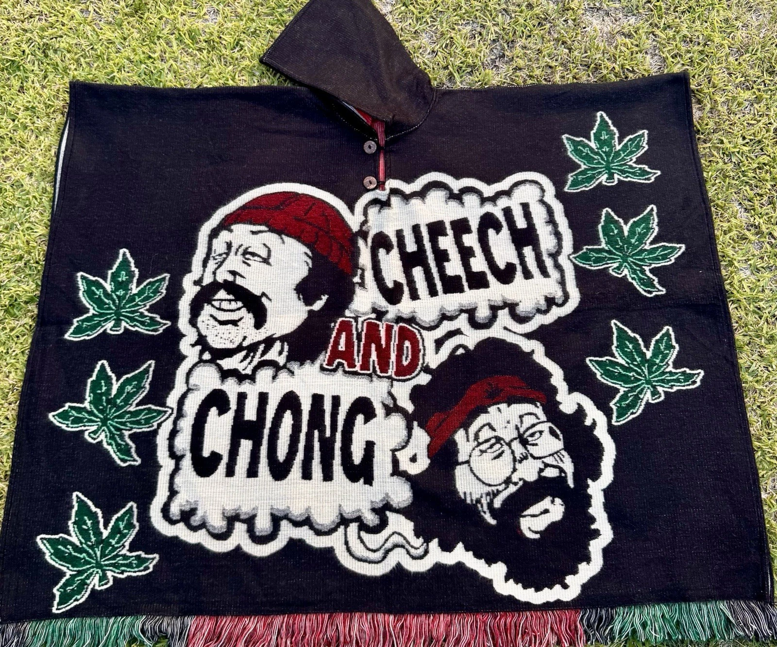 Cheech & Chong Adult Size Alpaca Poncho, Unisex,One Size, Handcrafted In Ecuador