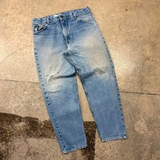 Vintage 90s Faded Distressed Carhartt Light Wash Workwear Jeans