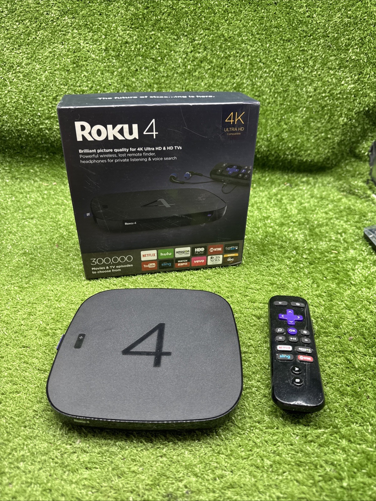 Roku 4 4400X Streaming Media Player Box 4K UHD Wi-Fi HDMI Bl